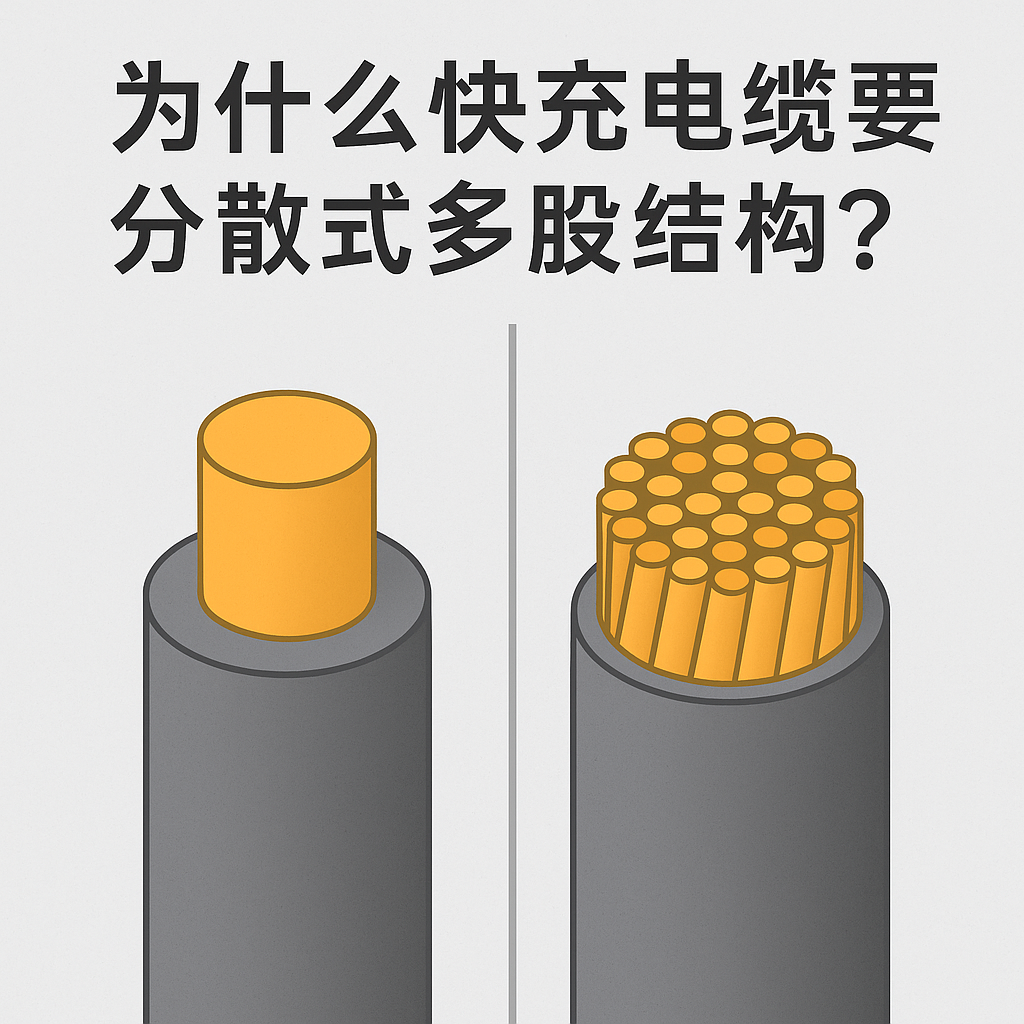 为什么快充电缆要选取分散式多股结构？主题原因其实有 5 个
